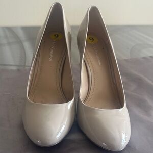 BCBGeneration Nude Patent Round-Toe Pumps